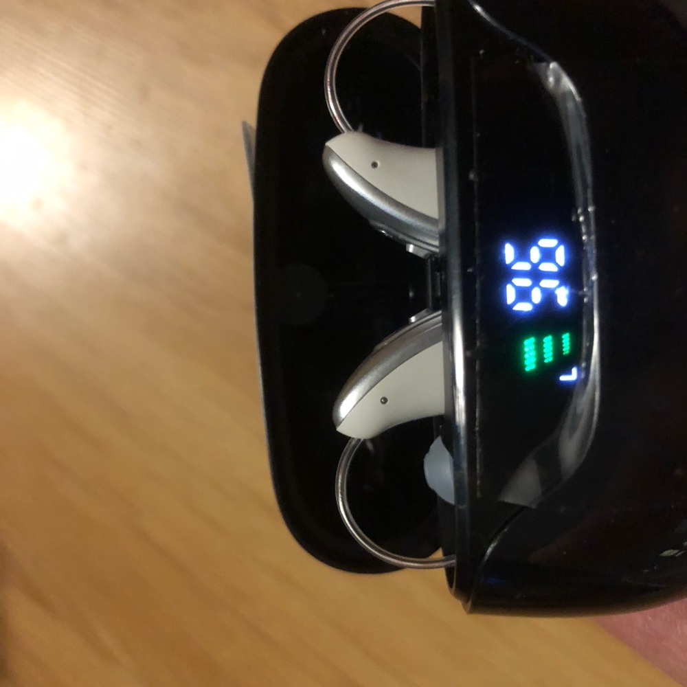 Rechargeable Behind-the-Ear Hearing Aids with Charging Case